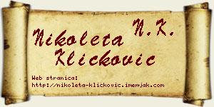 Nikoleta Kličković vizit kartica